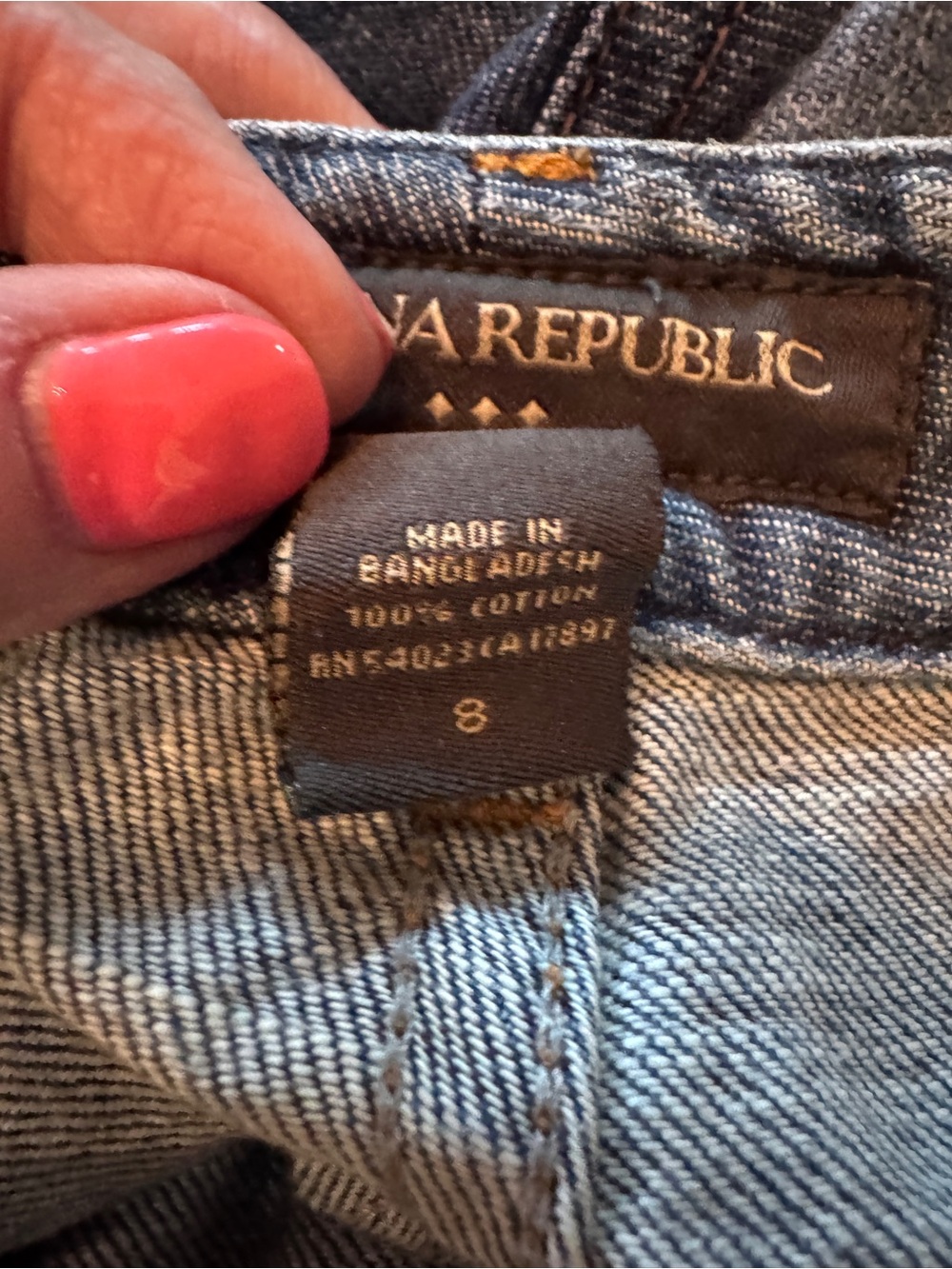 Banana Republic Women’s Size 8 Medium Wash 100% Cotton Straight Leg Jeans 32x31 - Picture 11 of 11